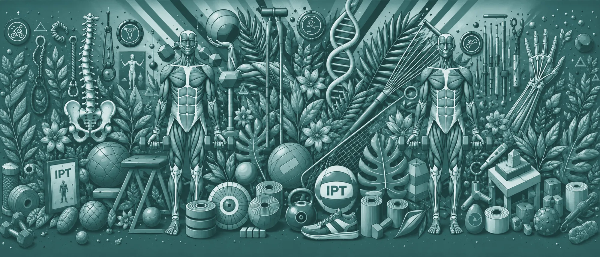 Integrated Physical Therapy monochromatic brand illustration